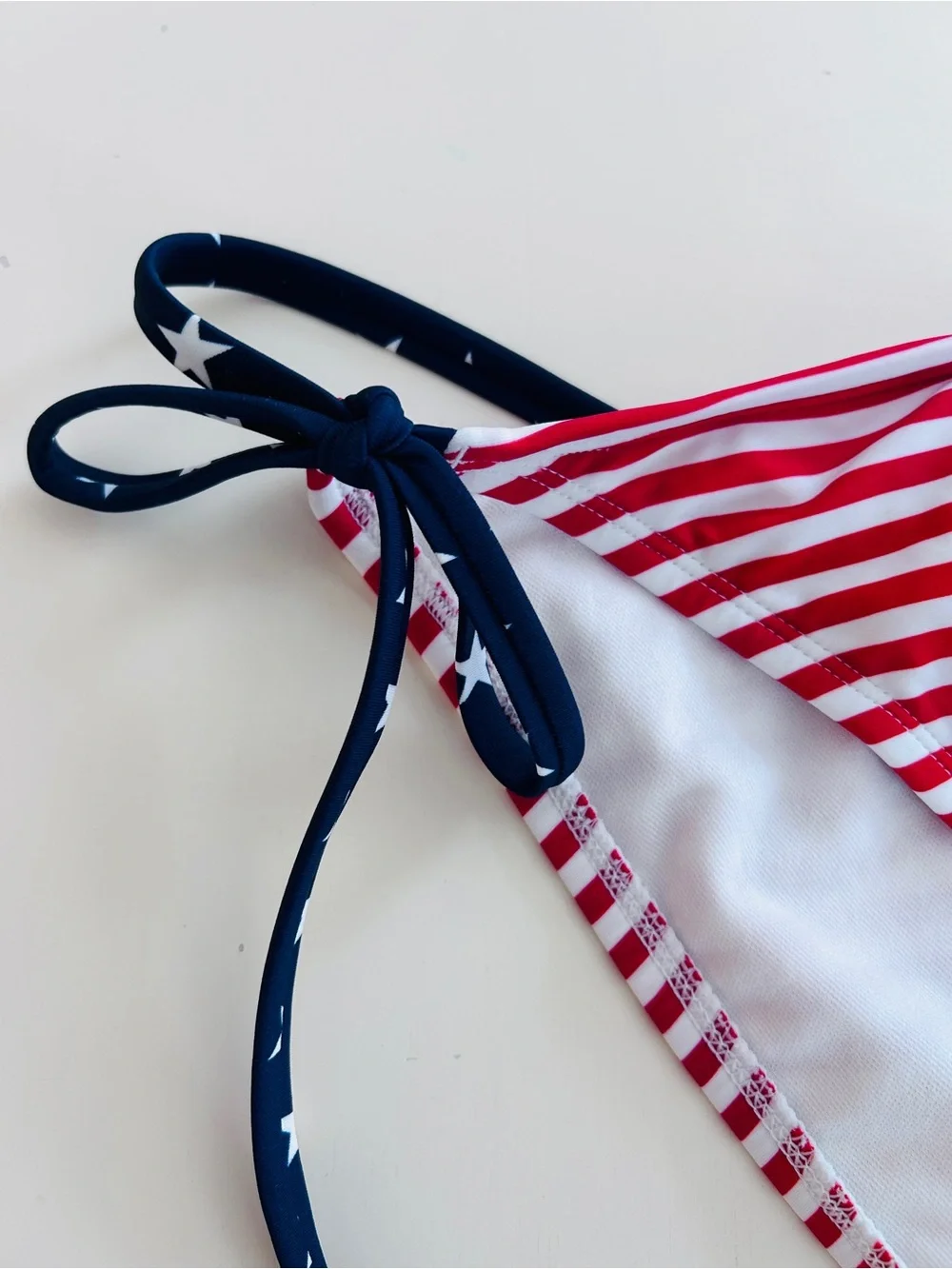 Patriotic Red White & Blue Stripe Tie Side Bikini Bottoms | 2X | NWOT - Picture 4 of 7